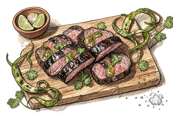 Carne Asada con Nopales en Freidora de Aire