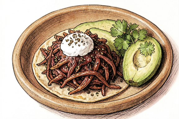Tostadas de tinga de pollo en freidora de aire
