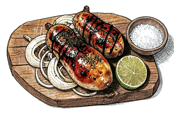 Pollo Asado en Freidora de Aire con Cebollas a la Parrilla