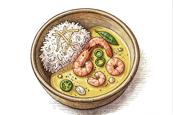 Gambas al Curry con Arroz de Coco en Freidora de Aire