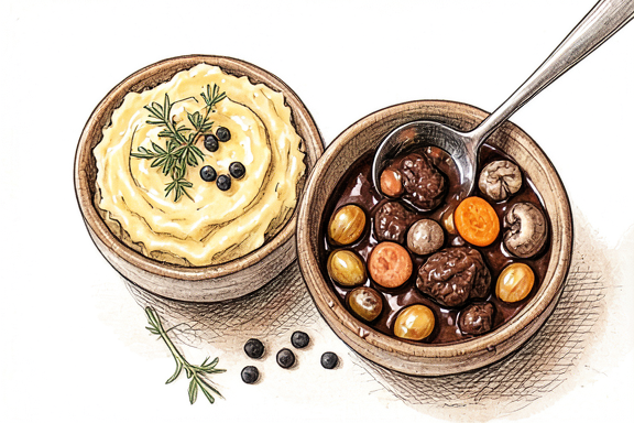 Bœuf Bourguignon con Puré de Patatas