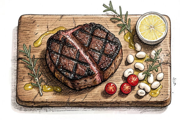 Bistecca alla Fiorentina con judías cannellini