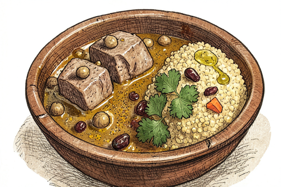 Tajín de cordero marroquí con cuscús