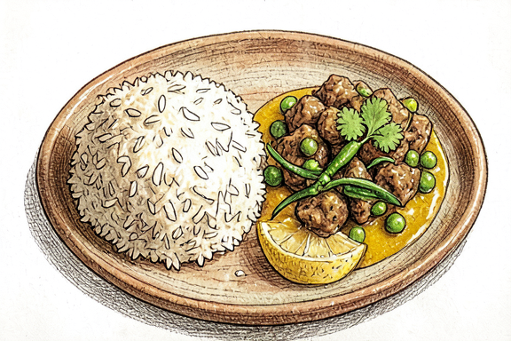 Keema Matar de Cordero con Arroz
