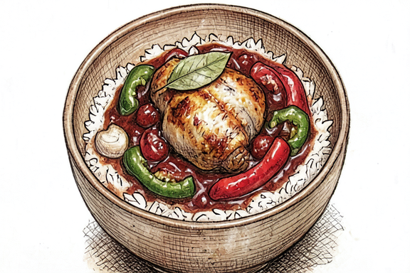 Poulet Basquaise con Arroz