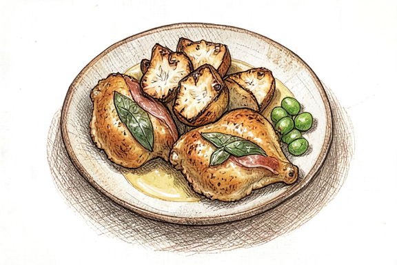 Saltimbocca alla Romana con Patatas Asadas