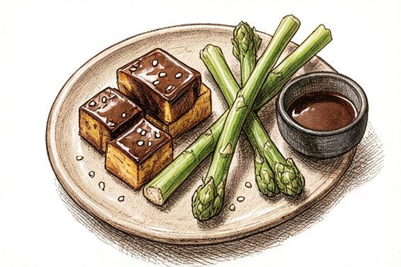Tofu Teriyaki con Broccolini Air-Fryer